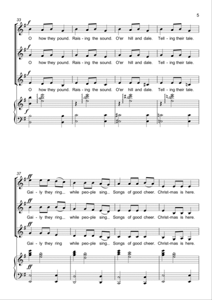 Carol of the Bells - 3 part choir - SSA - Upper Voices SSA scores gallery preview page 5