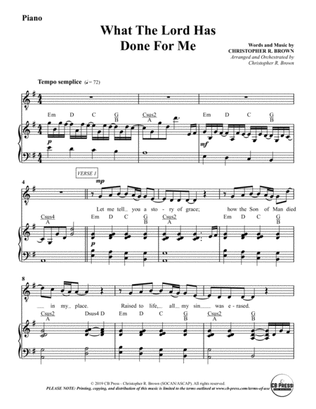 What The Lord Has Done For Me (Anthem) - Piano Accompaniment