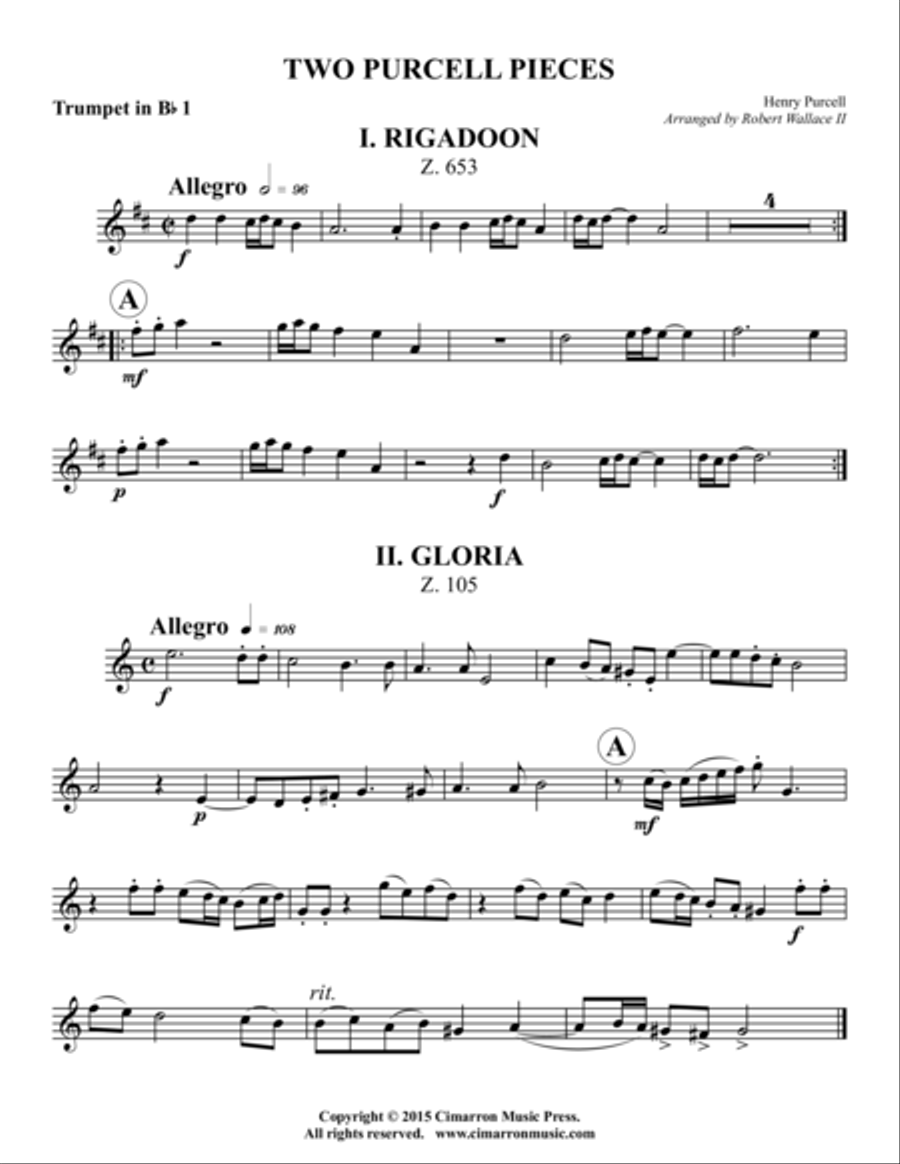 Two Purcell Pieces Brass Quartet scores gallery preview page 3