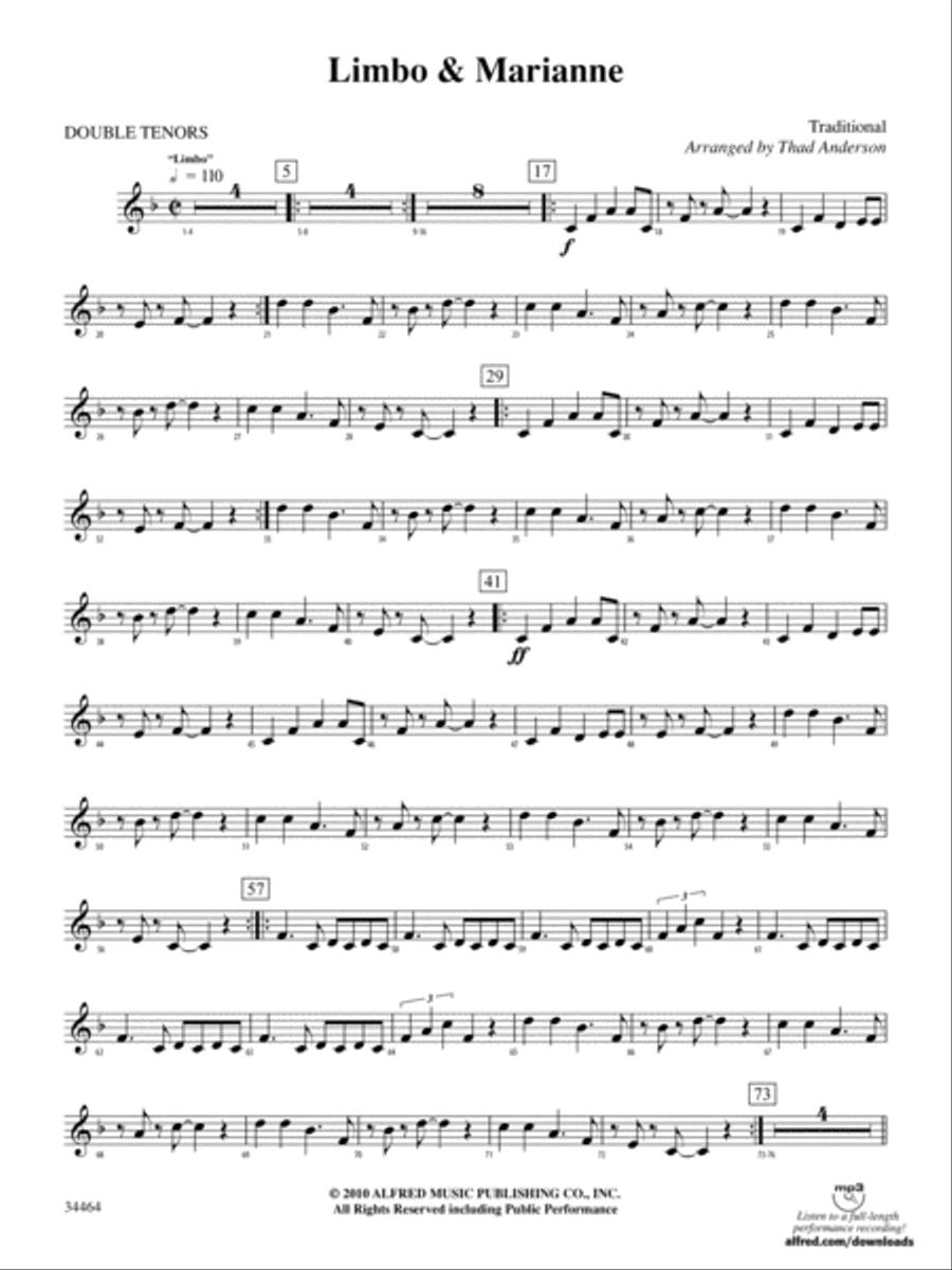Limbo & Marianne: 2nd Percussion Percussion scores gallery preview page 1