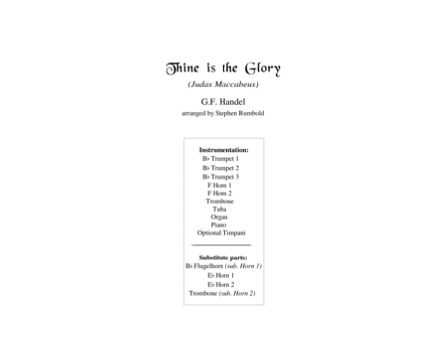 Thine is the Glory Brass Ensemble scores gallery preview page 1