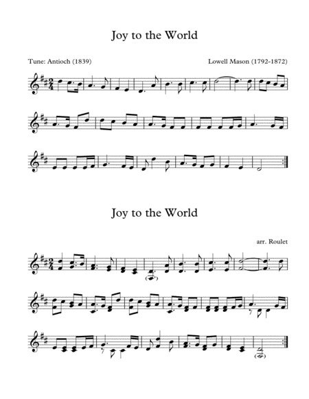 Joy To The World (arr. Patrick Roulet)
