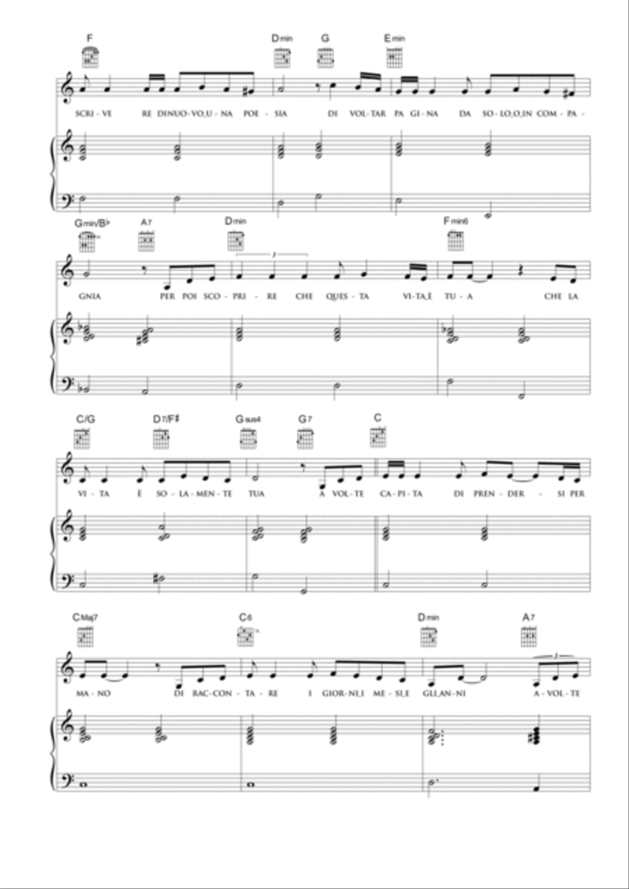 A volte capita Piano, Vocal, Guitar scores gallery preview page 3