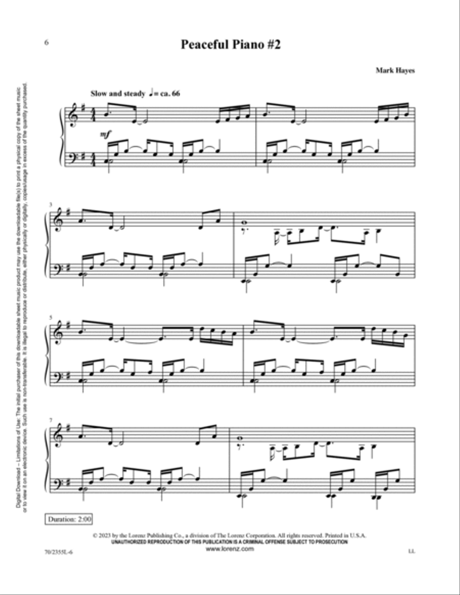 Peaceful Piano Piano Solo scores gallery preview page 6