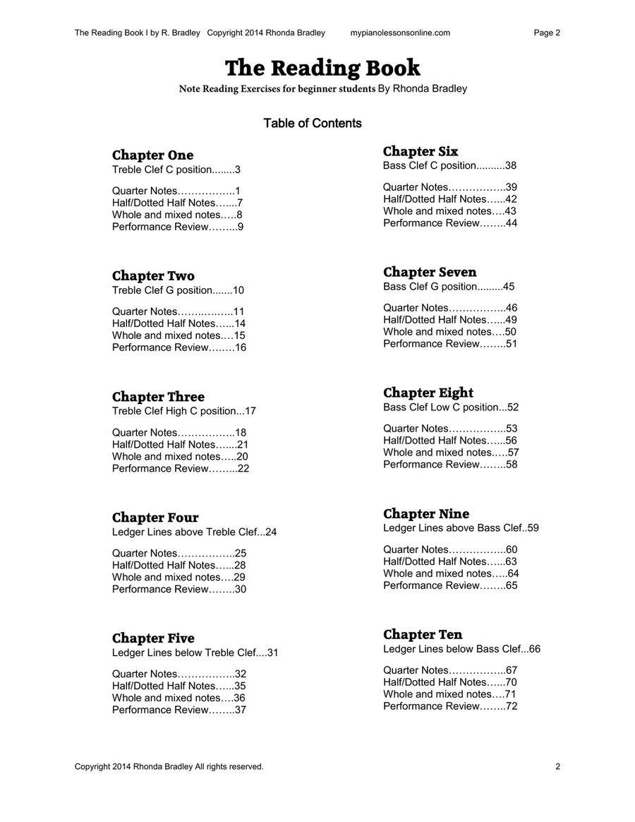 The Reading Book Note Reading exercises Piano Method scores gallery preview page 2