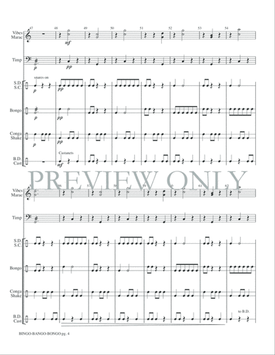 Bingo, Bango, Bongo Small Ensemble scores gallery preview page 6