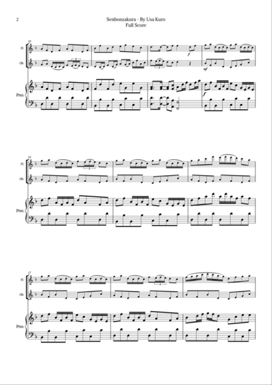 Senbonzakura Woodwind Duet scores gallery preview page 2