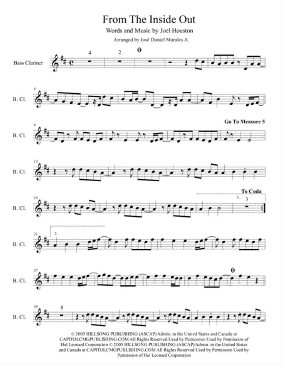 From The Inside Out Clarinet Solo scores gallery preview page 1