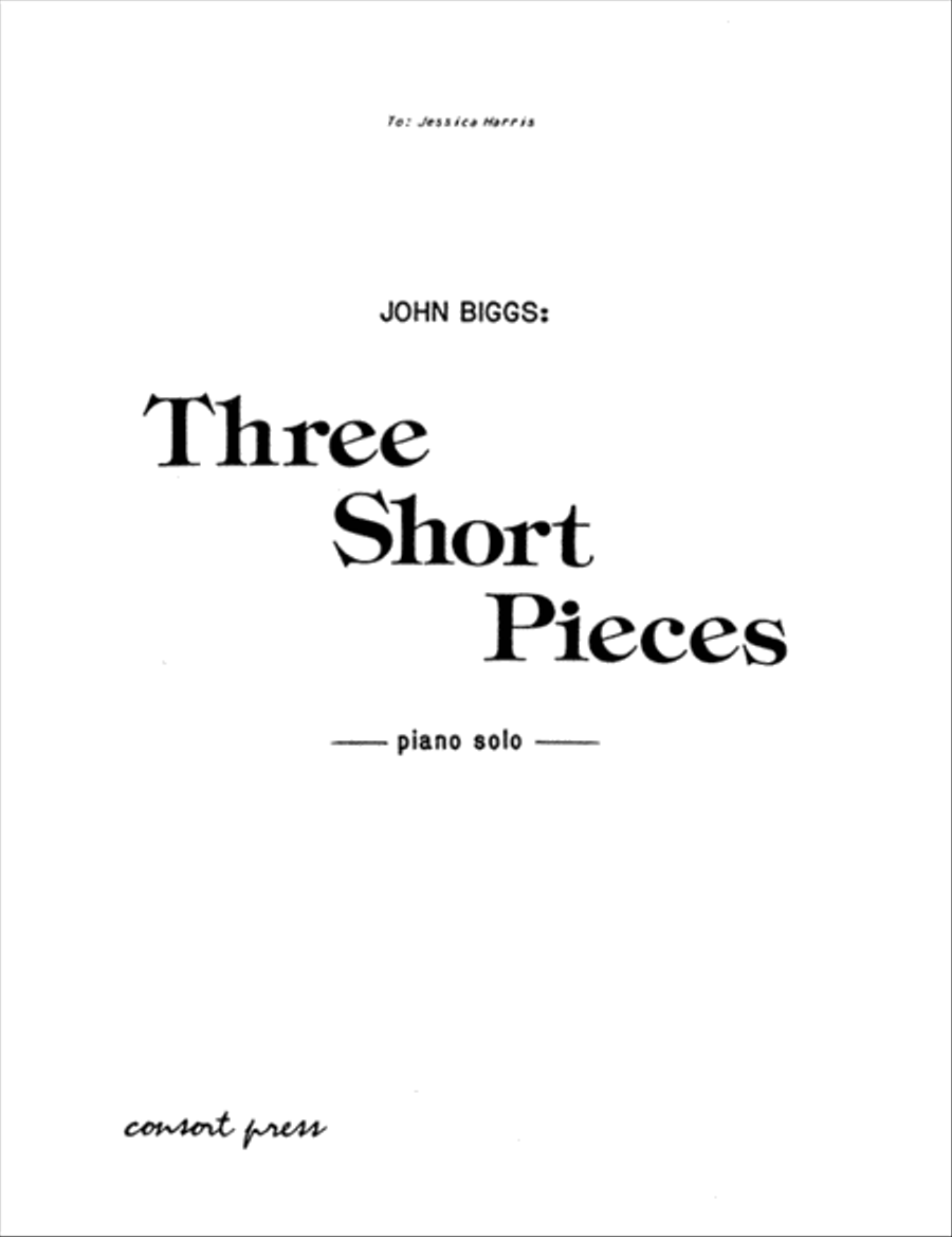 Three Short Pieces Easy Piano scores gallery preview page 1
