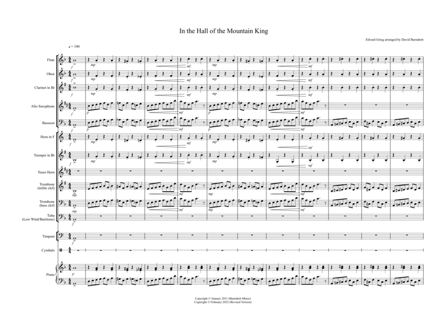 In the Hall of the Mountain King for School Wind Band Concert Band scores gallery preview page 1