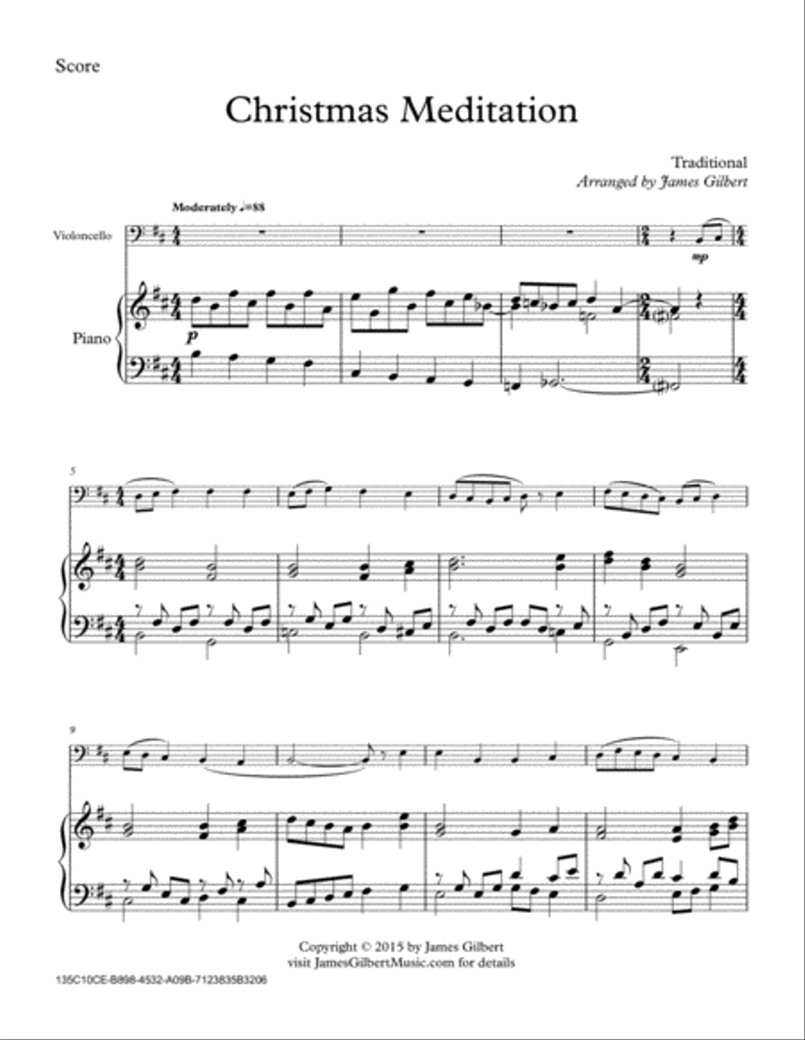 Christmas Meditation Piano scores gallery preview page 1