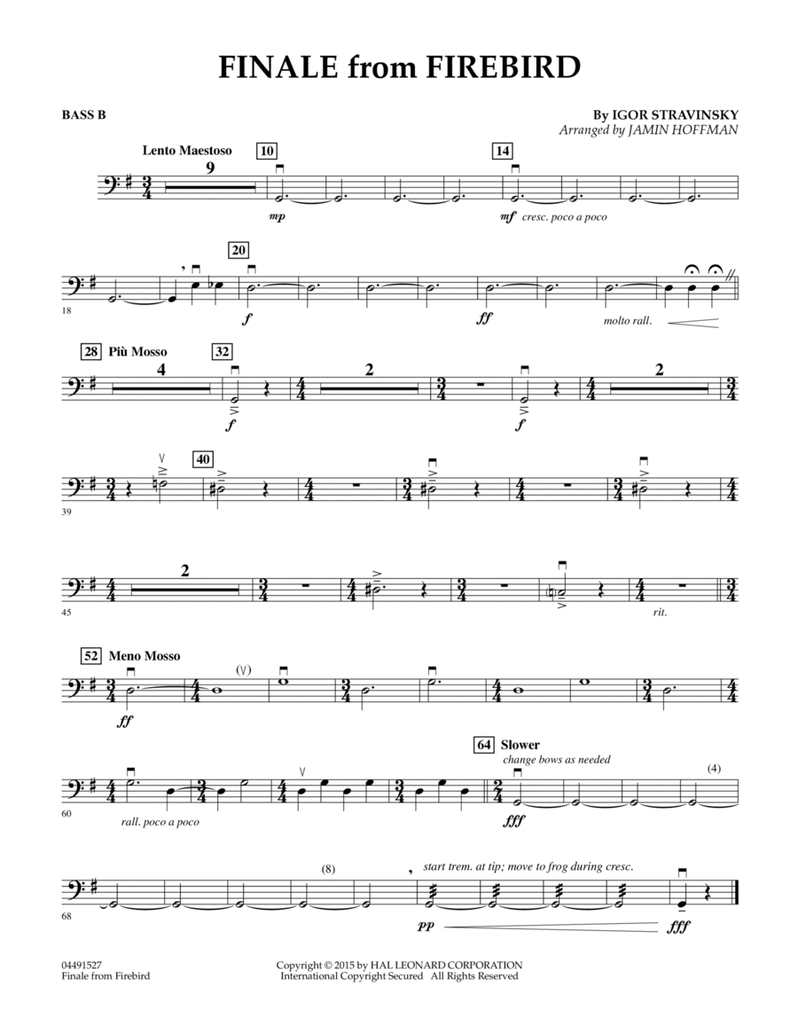 Finale from Firebird (arr. Jamin Hoffman) - Bass B