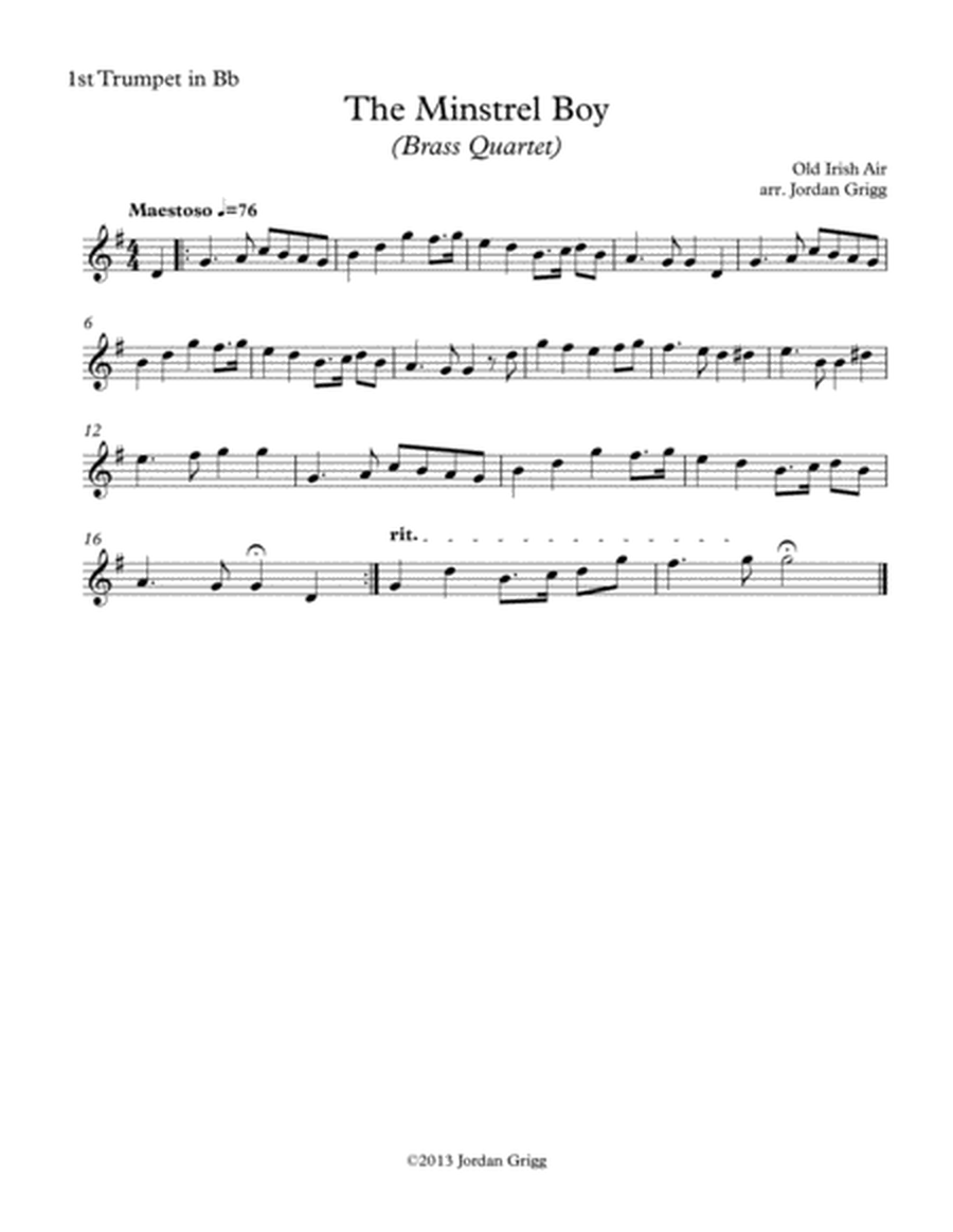 The Minstrel Boy (Brass Quartet) image number null
