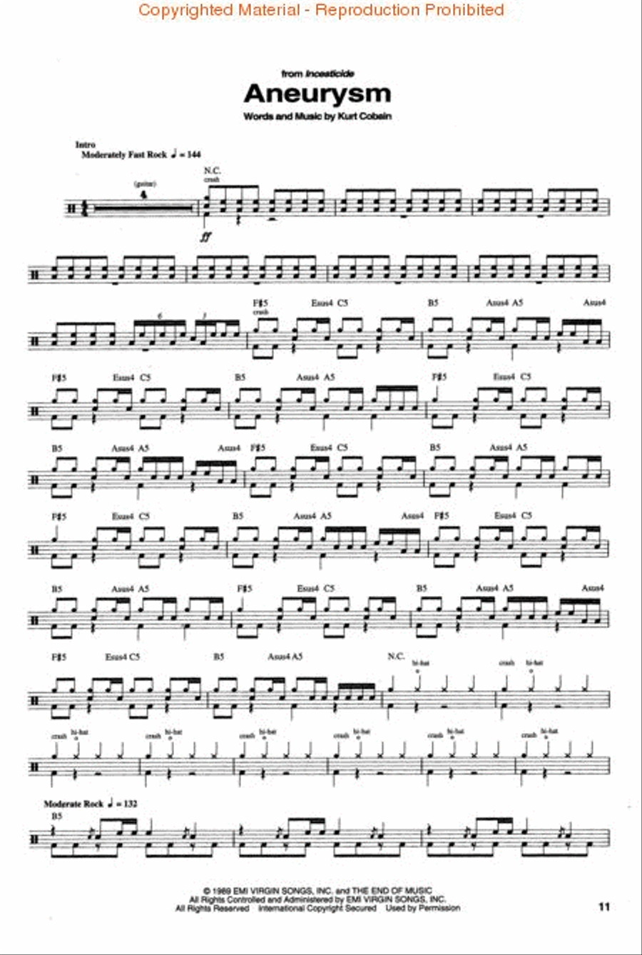 Nirvana Drum Collection Drums scores gallery preview page 3