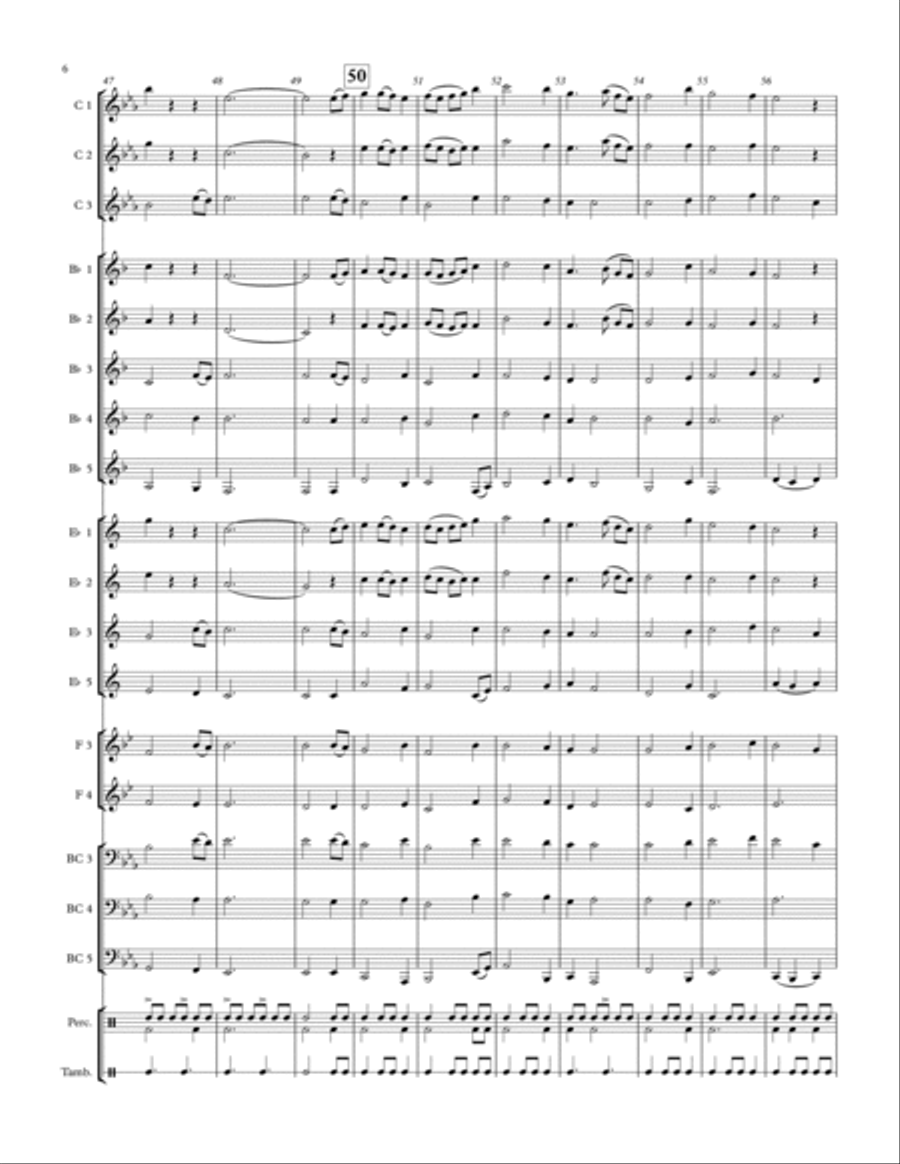 Irish Folk Tune - Sí Bheag, Sí Mhór - for adaptable quintet Concert Band scores gallery preview page 6