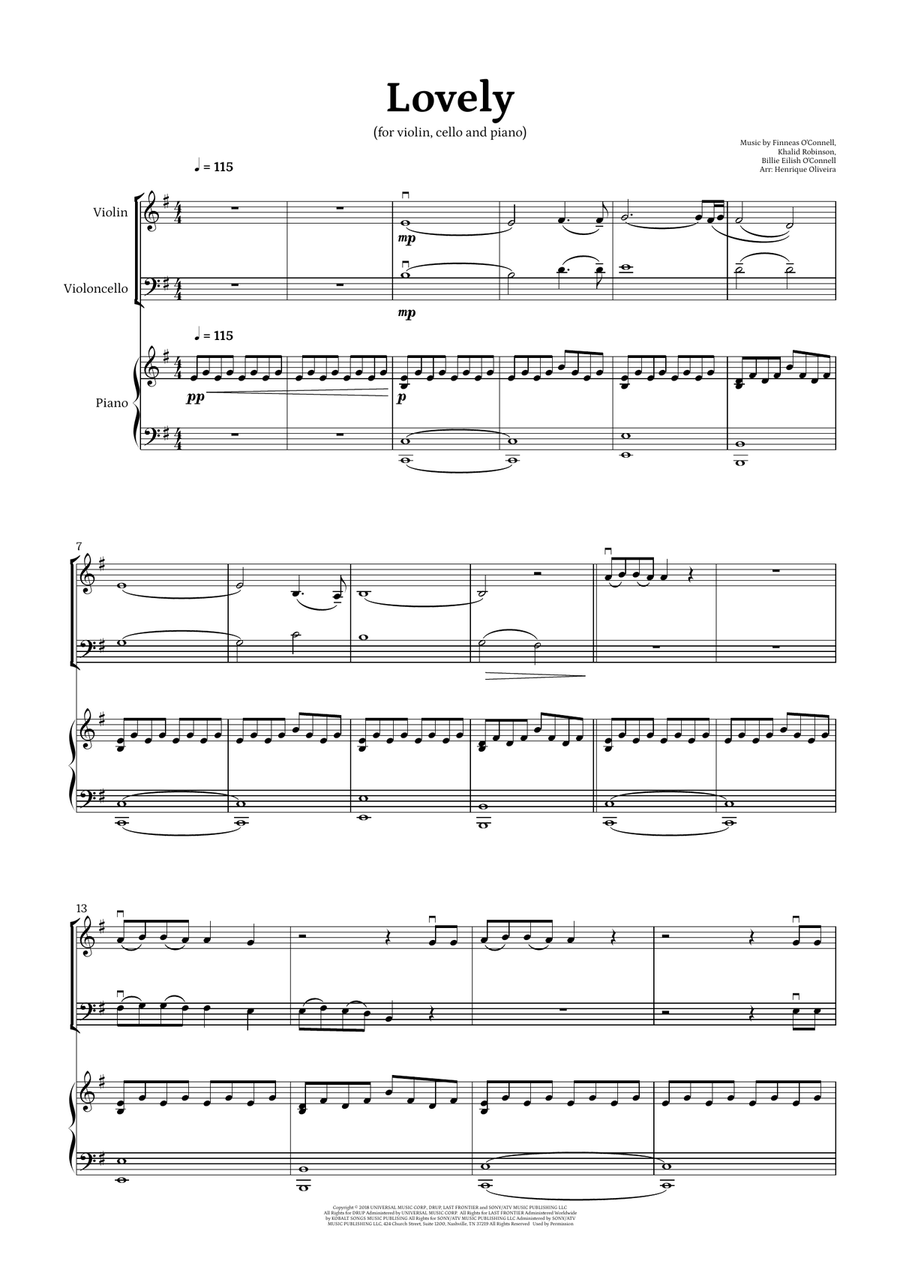 Lovely Piano Trio scores gallery preview page 1