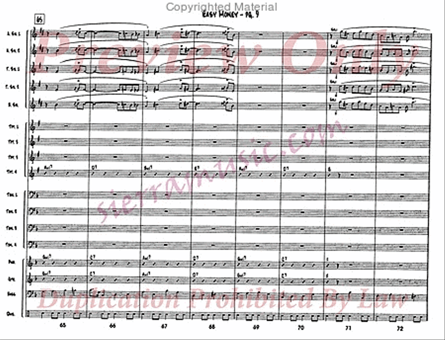 Easy Money Easy Money Big Band scores gallery preview page 10