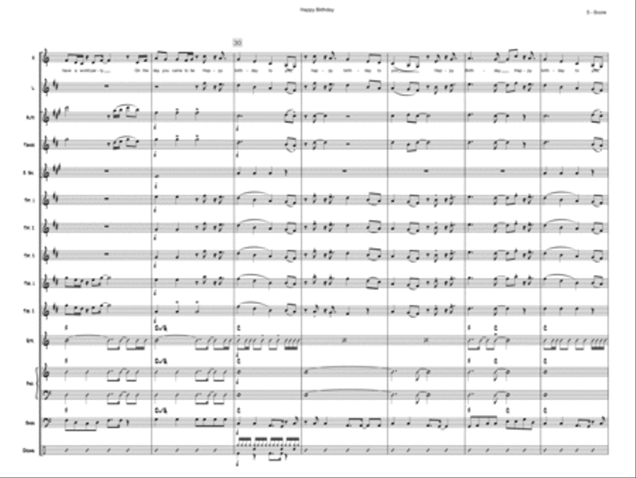 Happy Birthday Happy Birthday Jazz Ensemble scores gallery preview page 5