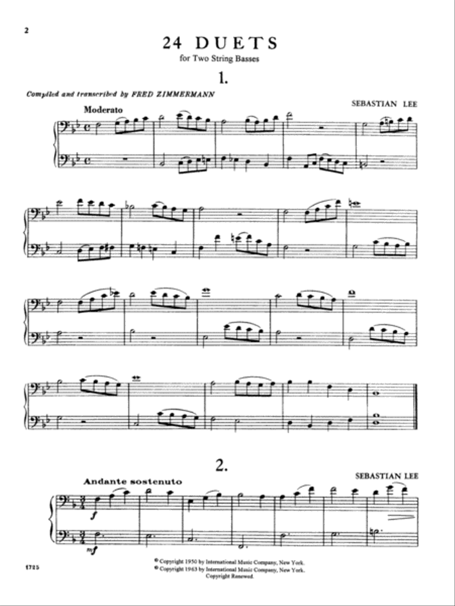24 Classical & Modern Duets Double Bass scores gallery preview page 2
