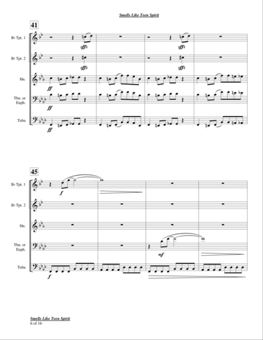 Smells Like Teen Spirit Chamber Music scores gallery preview page 6