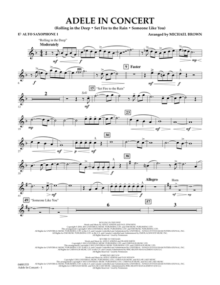Adele In Concert - Eb Alto Saxophone 1 by Michael Brown Concert Band - Digital Sheet Music