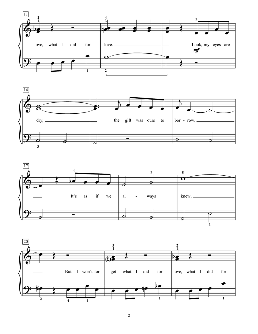 What I Did For Love (from A Chorus Line) (arr. Fred Kern) Choir scores gallery preview page 2