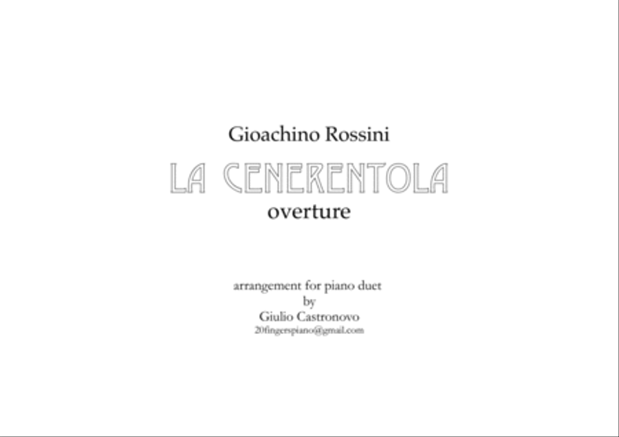 Rossini: La Cenerentola (Cinderella) - Overture for Piano Duet (4 hands) Piano Duet scores gallery preview page 1