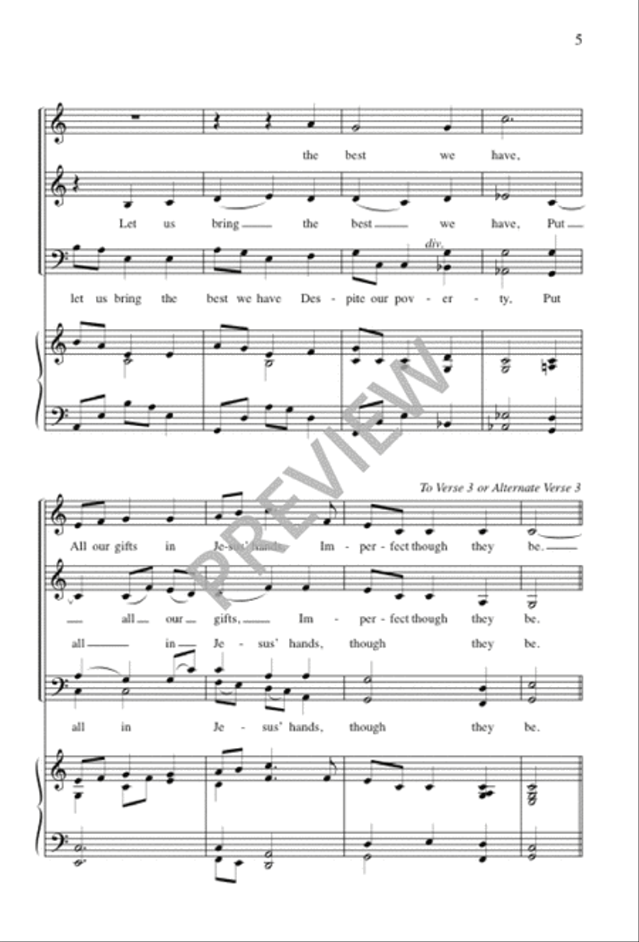 We Come with Joy 4-Part scores gallery preview page 6