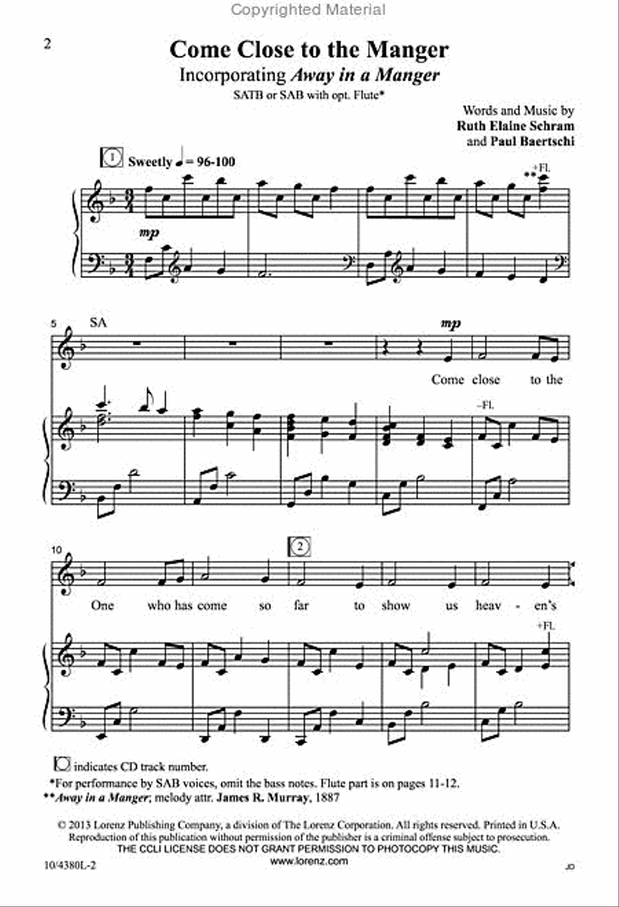 Come Close to the Manger 4-Part scores gallery preview page 2
