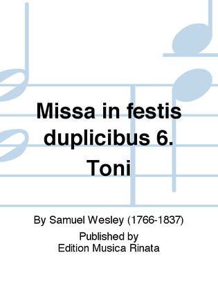Book cover for Missa in festis duplicibus 6. Toni