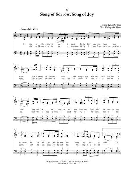 Song of Sorrow, Song of Joy - an original hymn for SATB voices image number null