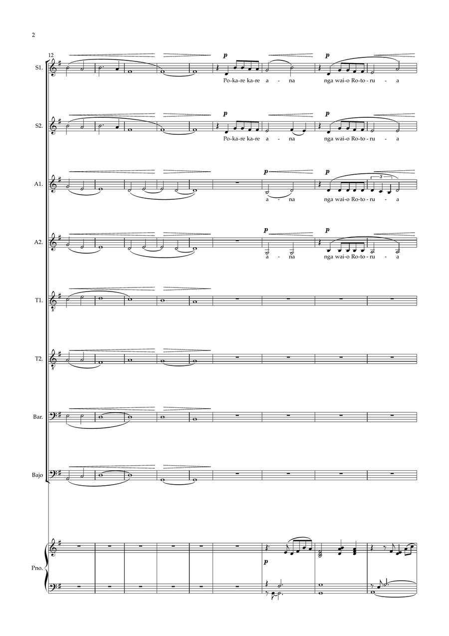 Pokare Kare ana Pokare Kare ana Choir scores gallery preview page 2