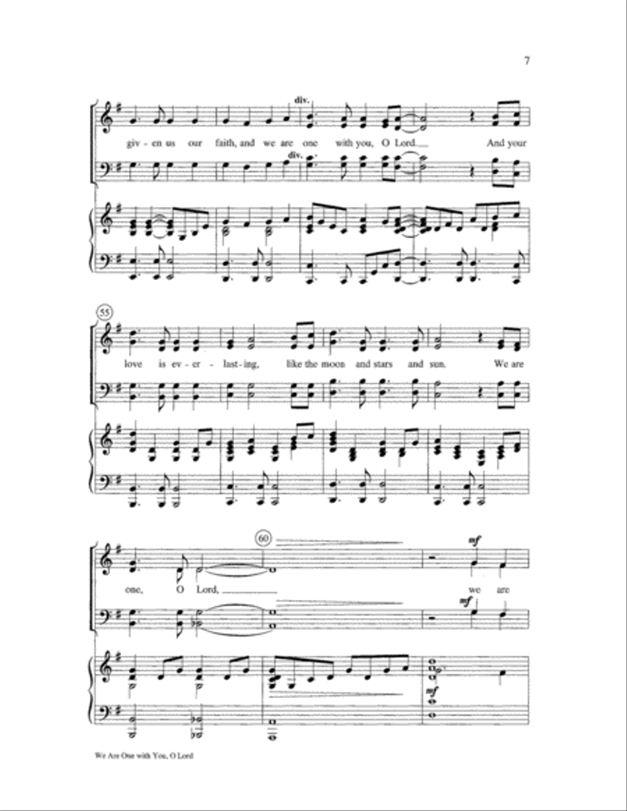 We Are One with You, O Lord 4-Part scores gallery preview page 7