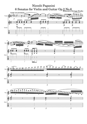 Paganini 6 Sonatas for Violin and Guitar Op.2 No.6