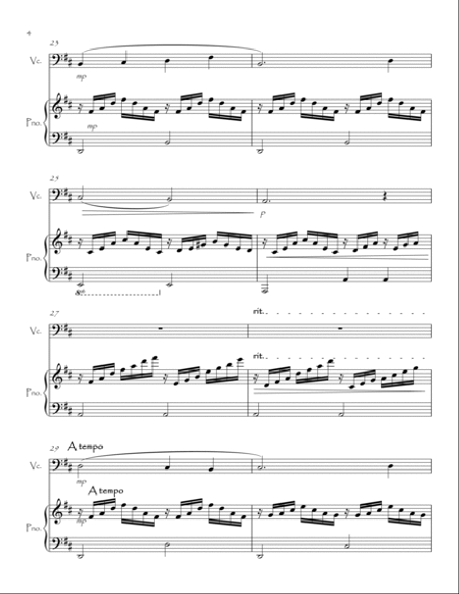 Romance Without Words for Cello and Piano Piano scores gallery preview page 5
