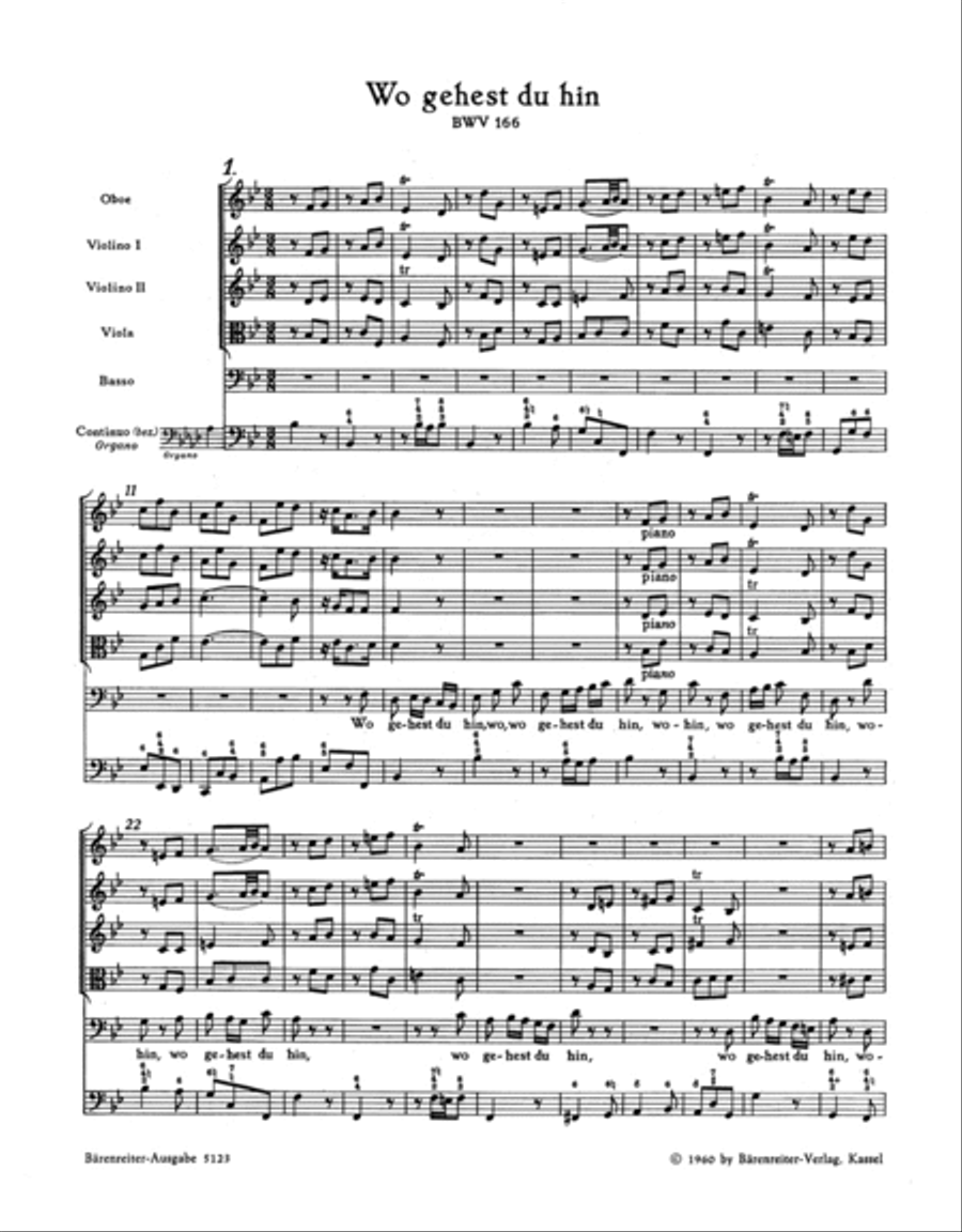 Wo gehest du hin?, BWV 166 4-Part scores gallery preview page 2