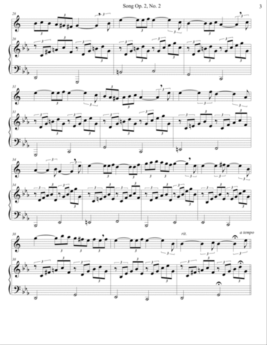 Song Op. 2, No. 2 Alto Saxophone scores gallery preview page 3