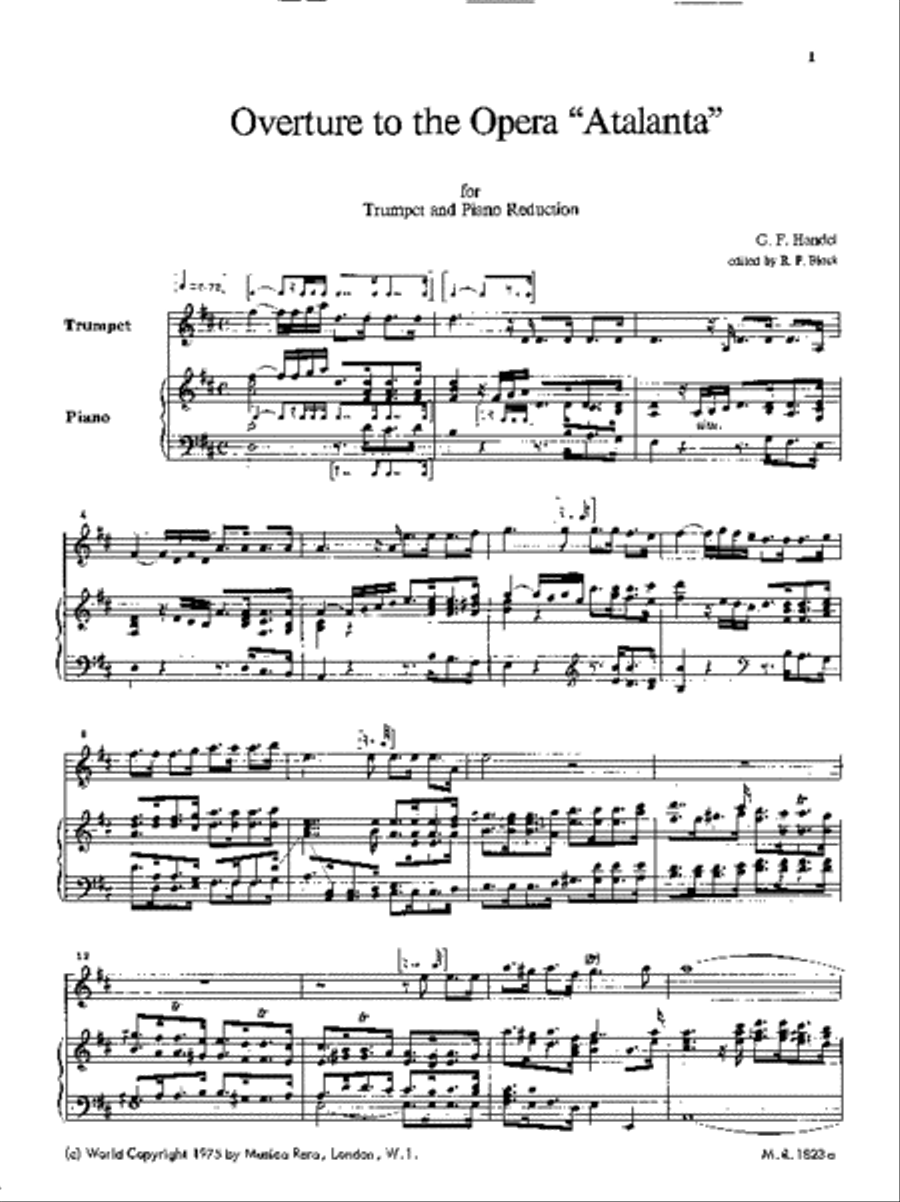 Overture to the opera “Atalanta” Trumpet Solo scores gallery preview page 2