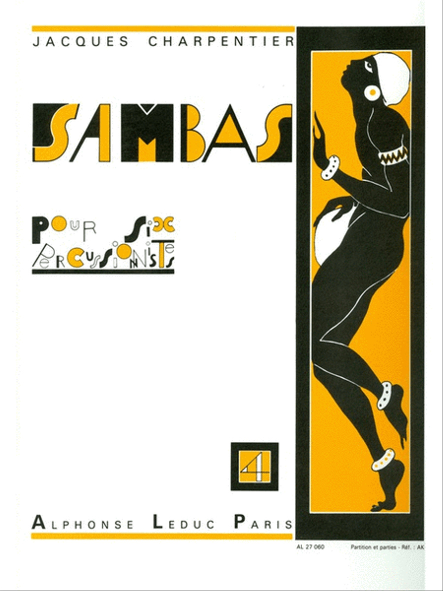 Sambas Pour 6 Percussionistes No.4 (percussion Ensemble) Percussion Ensemble scores gallery preview page 1