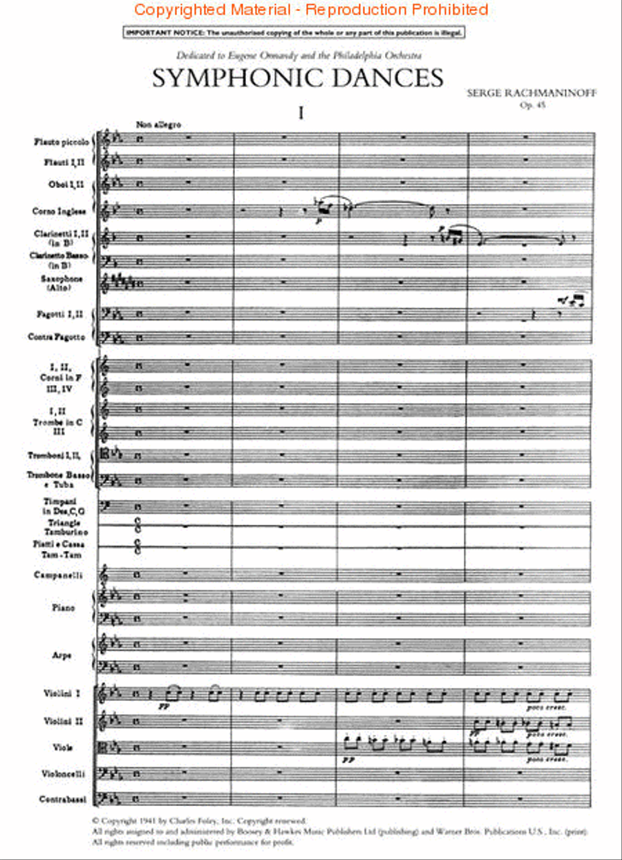 Symphonic Dances, 5 Etudes Tableaux, Vocalise