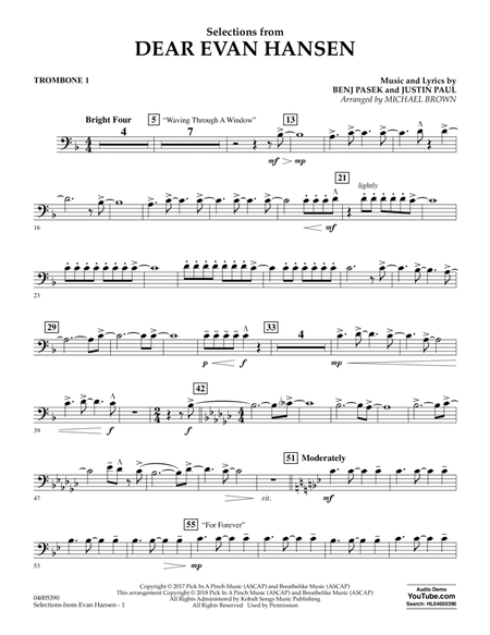 Selections from Dear Evan Hansen - Trombone 1