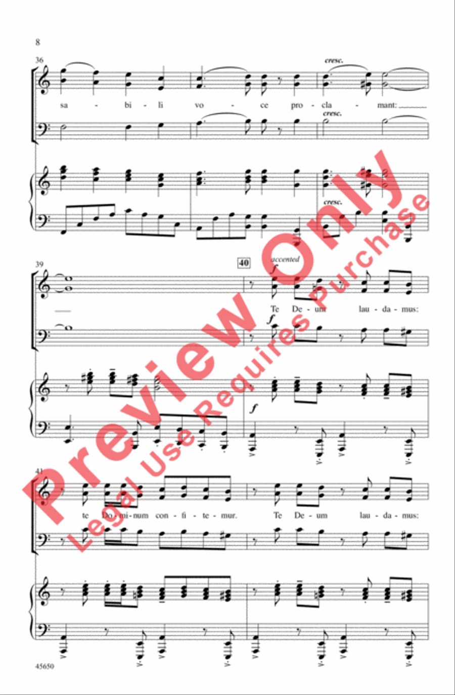 Te Deum 3-Part scores gallery preview page 8