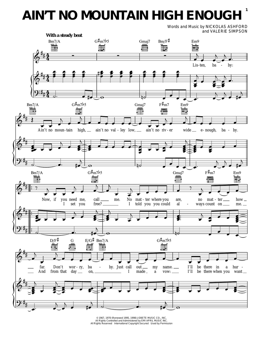 Ain't No Mountain High Enough Acoustic Guitar scores gallery preview page 1