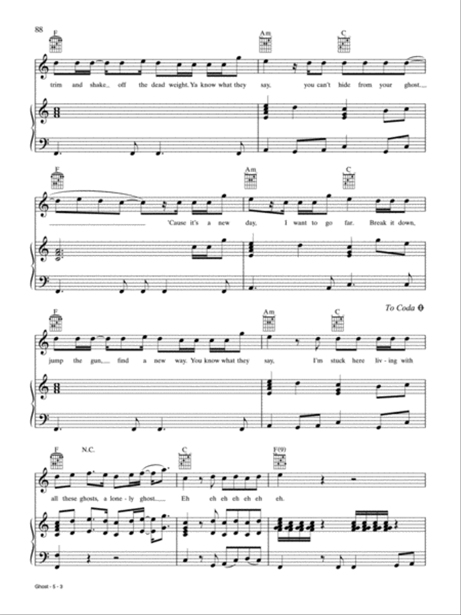 Ghost Ghost Piano, Vocal, Guitar scores gallery preview page 3