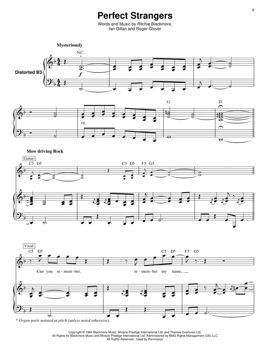 Perfect Strangers Perfect Strangers Piano scores gallery preview page 1