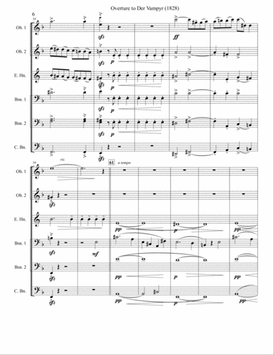 Overture to Der Vampyr (Double Reed Ensemble) Woodwind Ensemble scores gallery preview page 6