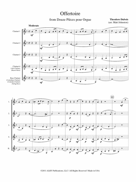 Offertoire for Clarinet Quintet