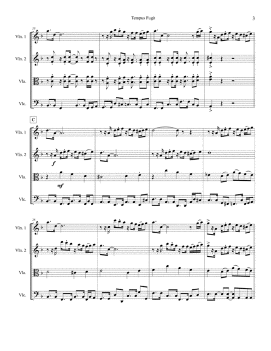 Tempus Fugit - String Quartet String Quartet scores gallery preview page 4