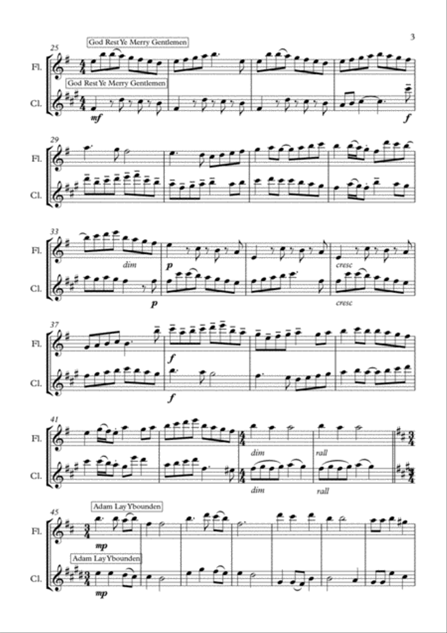 Christmas Fantasia Christmas Fantasia Woodwind Duet scores gallery preview page 3