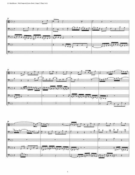Fugue 17 from Well-Tempered Clavier, Book 1 (Trombone Quintet) image number null